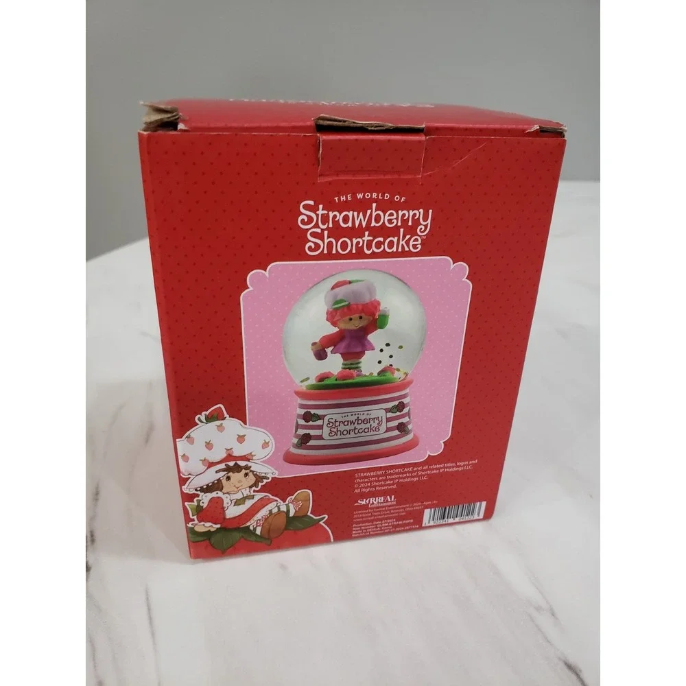NEW OPEN BOX Strawberry Shortcake Raspberry Tart Mini Snow‎ Globe
